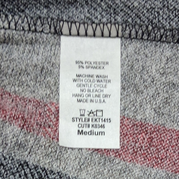 SALE eloges NIP  Red/Black/Gray Plaid Puffed Long Sleeve Top Sz. M - Picture 9 of 9